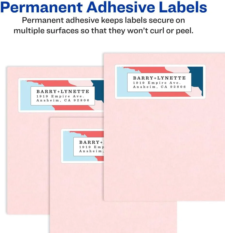 Avery Printable Shipping Labels with Sure Feed, 3.5" x 5", White, 1,000 Blank Mailing Labels (95935)