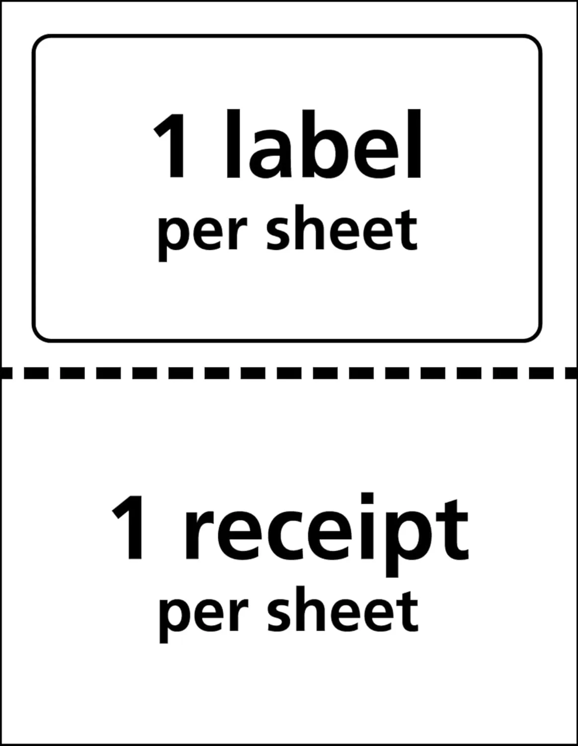 Avery Printable Shipping Labels with Paper Receipts, 5-1/16 x 7-5/8, White, 100 (27900)