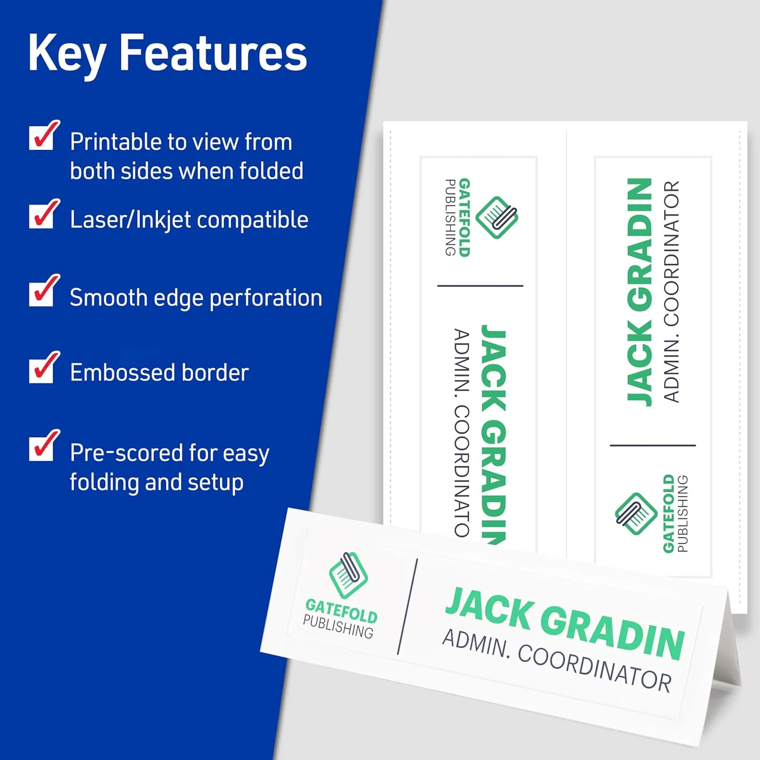 Avery Printable Tent Cards, 3.5 x 11, White Embossed Border - 50 Pack (5309)