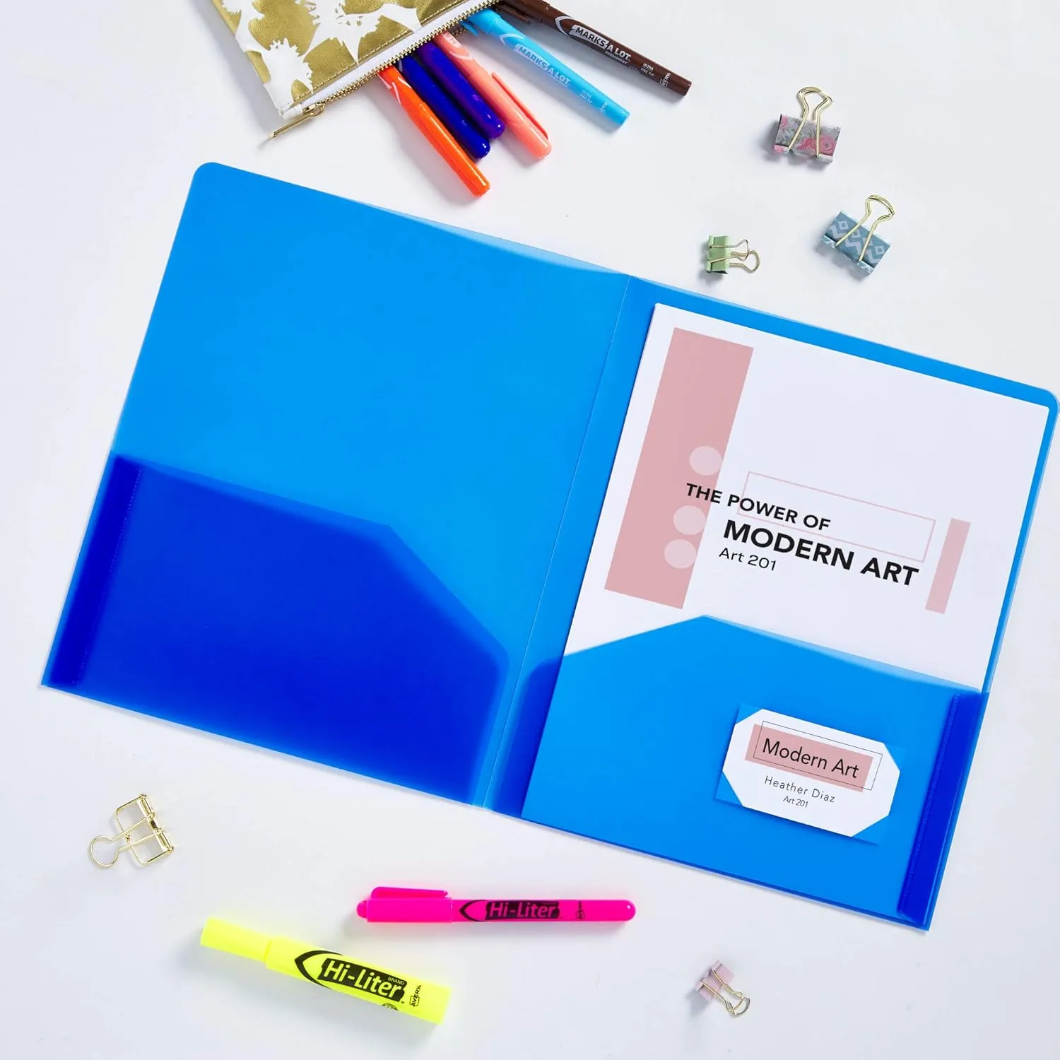 Avery Translucent Two Pocket Folder, Water Resistant, Holds up to 20 Sheets