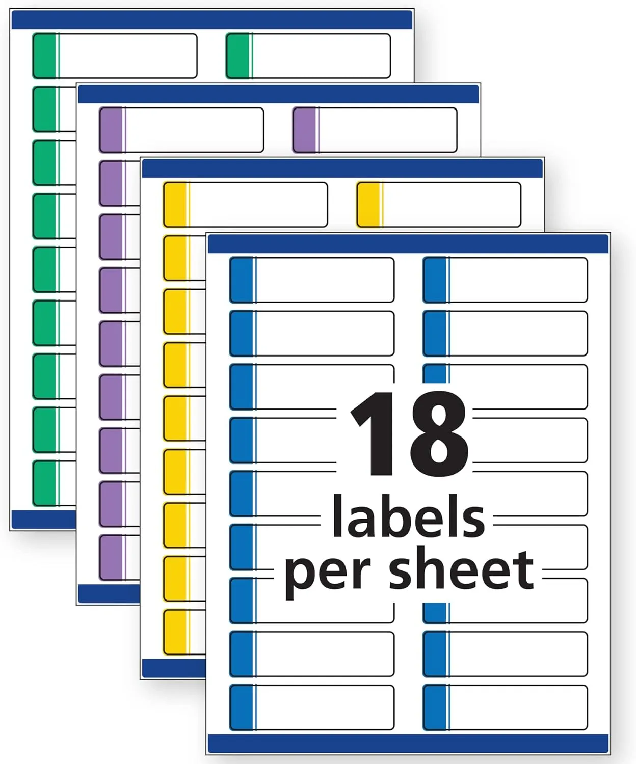 Avery TrueBlock Extra-Large File Folder Labels, 15/16 x 3-7/16, Assorted, 450 Pack (5026)