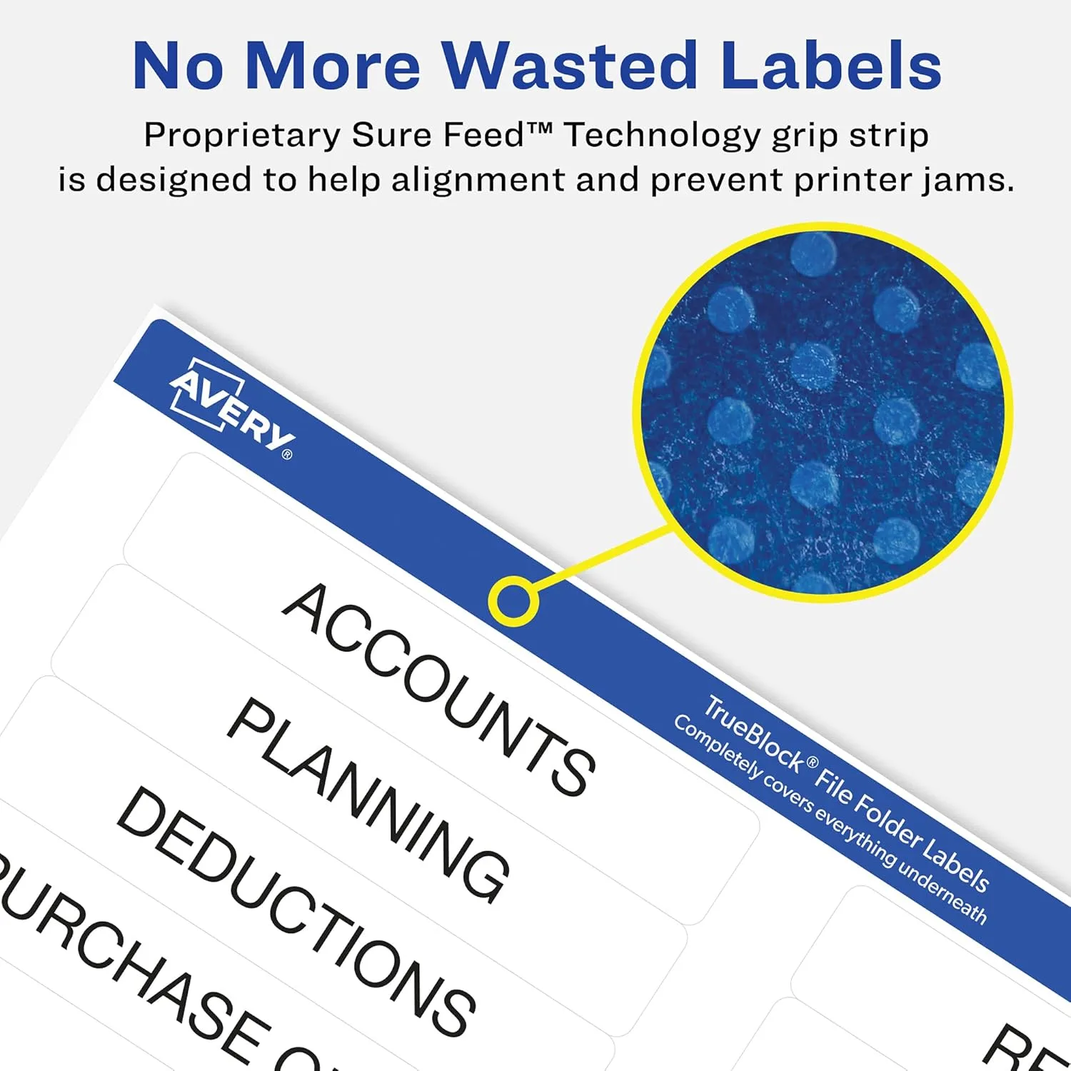 Avery File Folder Labels with TrueBlock Technology, Permanent Adhesive, 2/3" x 3-7/16", Laser/Inkjet, 750 Labels (08366) 2/3 in. X 3-7/16 in. 750 labels