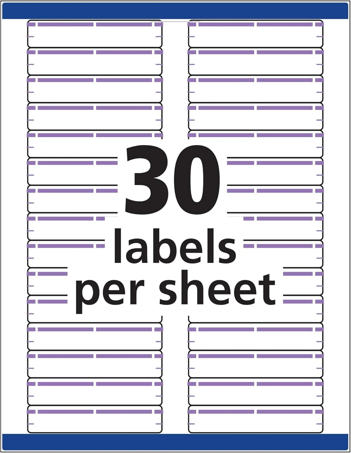 Avery TrueBlock File Folder Labels, 2/3" x 3-7/16", 750 Pack, White/Purple (5666)