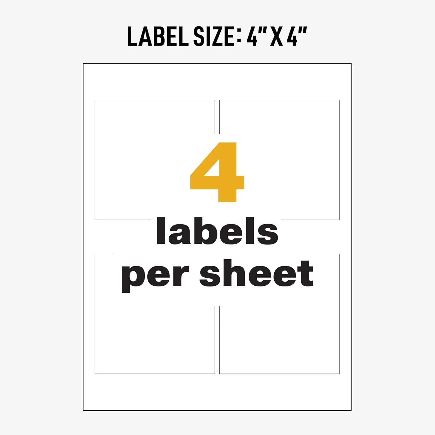 Avery UltraDuty GHS Chemical Labels for Laser Printers, 4 x 4, 200 Pack (60504)
