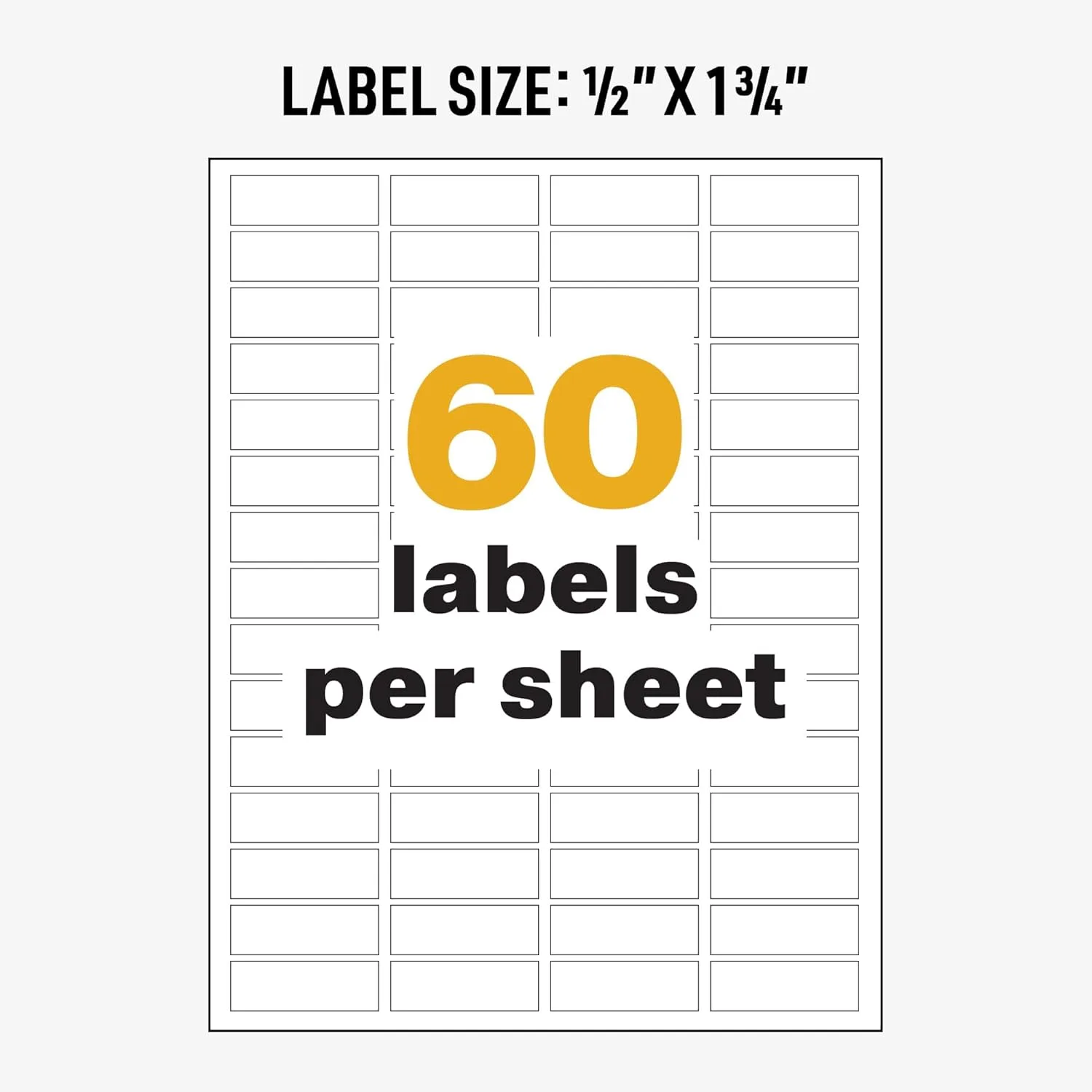 Avery UltraDuty GHS Chemical Labels for Laser Printers, 1/2 x 1-3/4, Pack of 1,500 (60518)