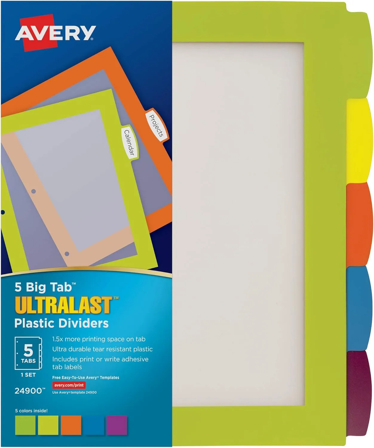 Avery Ultralast Big Tab Plastic Dividers