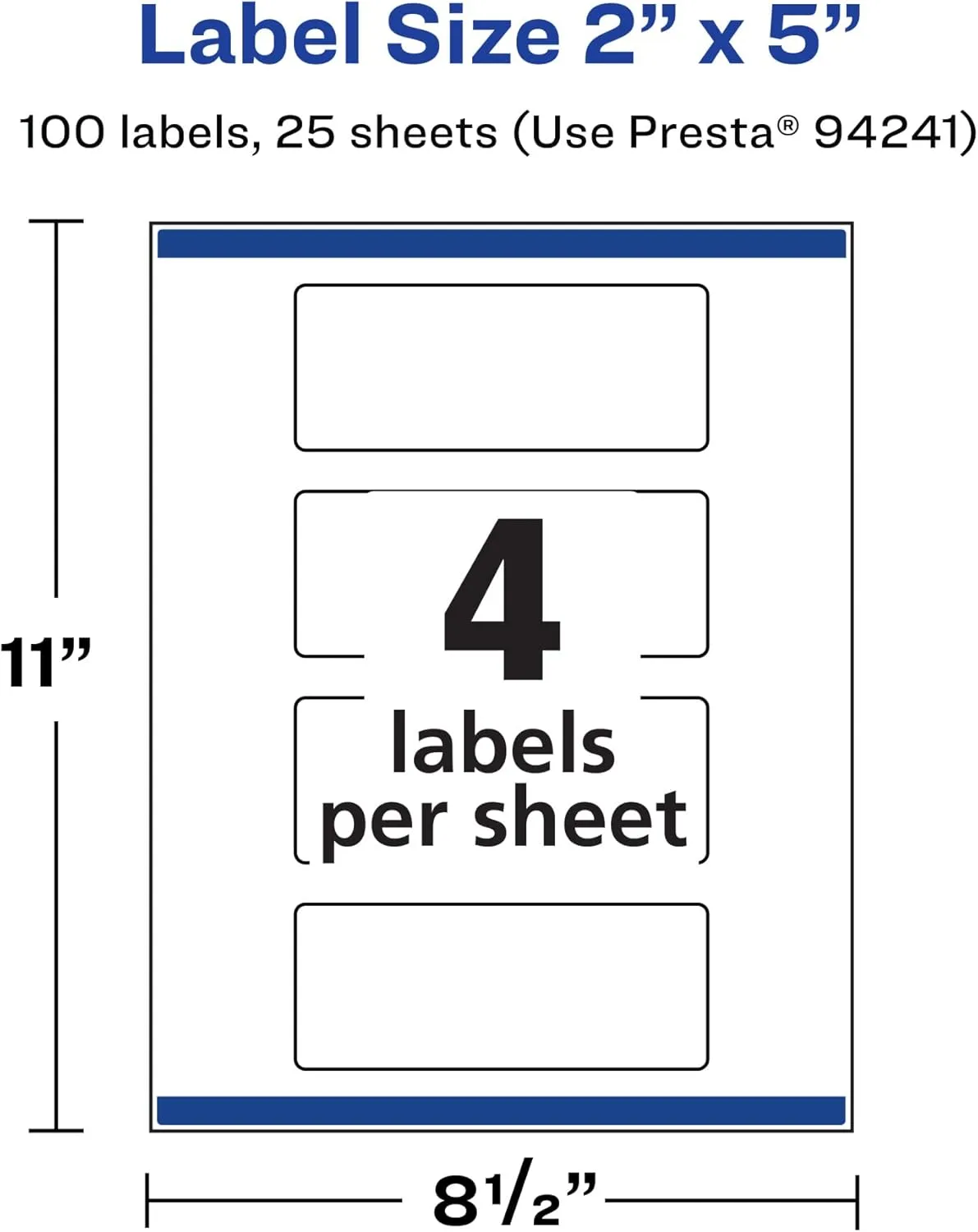Avery Durable Waterproof Rectangle Labels, Sure Feed Technology, 2" x 5"