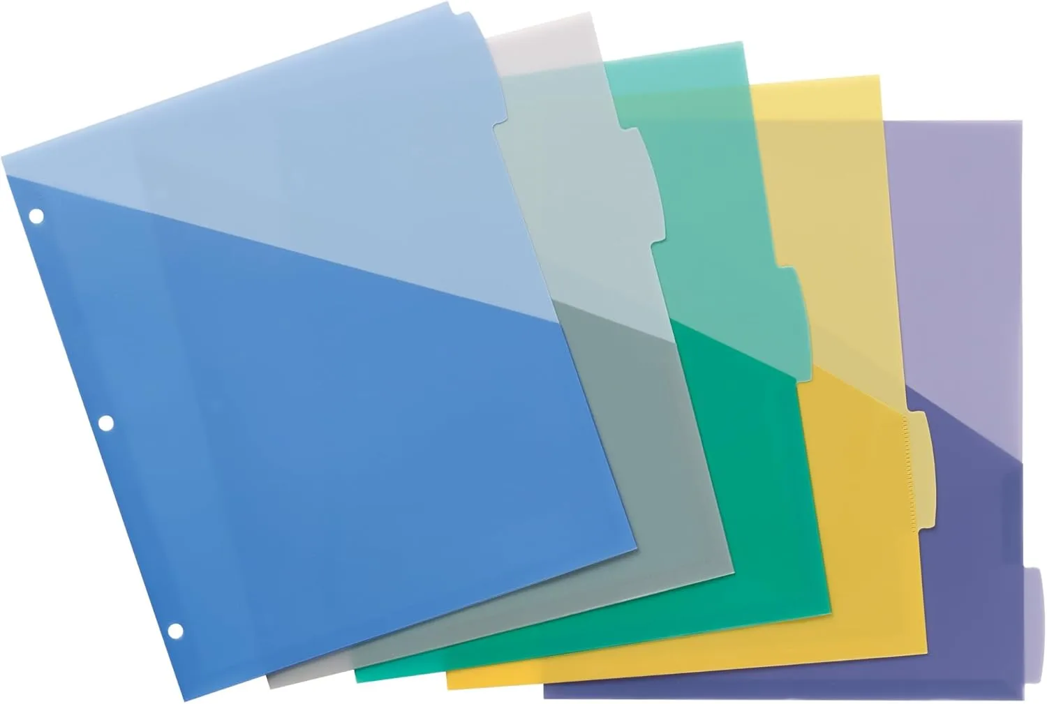 Avery Write & Erase Pocket Plastic Dividers for 3 Ring Binders, 5-Tab Set, Multicolor, 1 Set (16176)