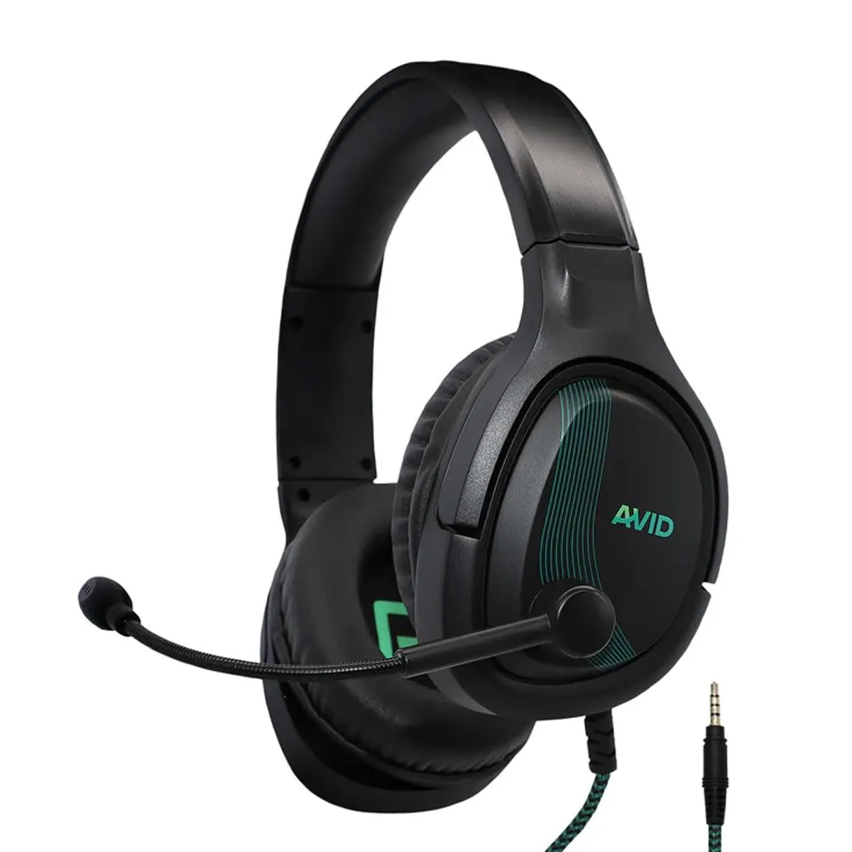 Avid AVIGA AP-1000 Gaming Headset, Flip-to-Mute Mic, 50mm Driver, 3.5mm Jack - Black
