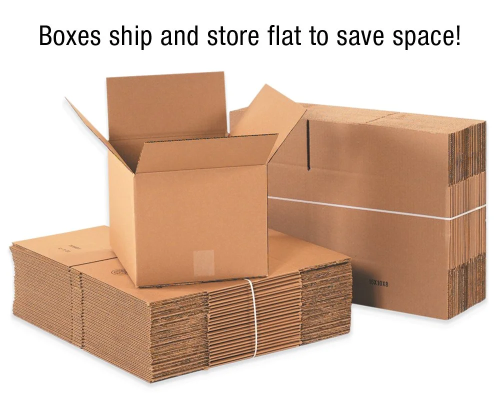 BOX USA 25 Pack of Heavy-Duty Corrugated Cardboard Boxes, 16" L x 14" W x 10" H, Kraft, Shipping, Packing and Moving