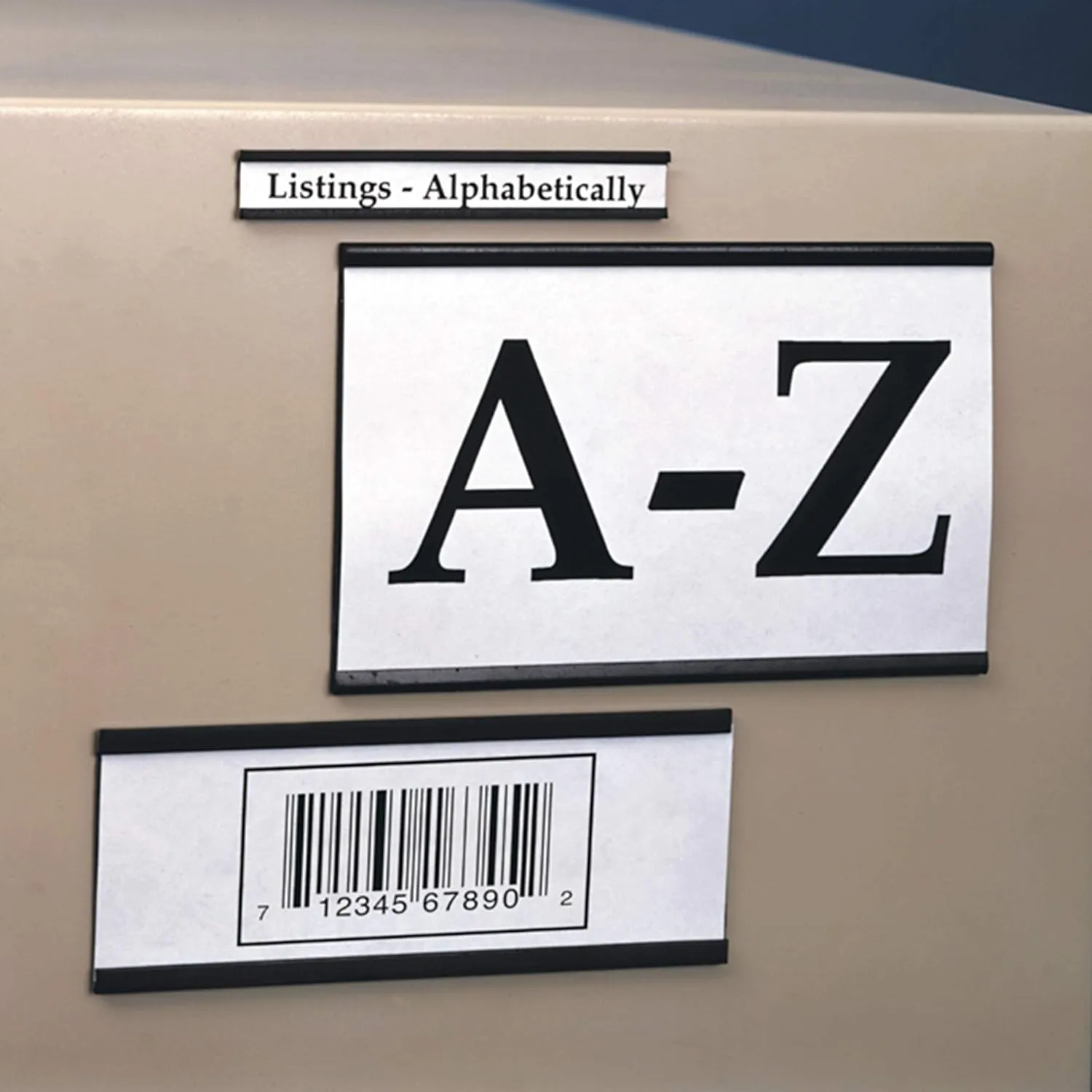 Aviditi 2 x 3 Inch Magnetic C-Channel Label Holder with Paper Inserts, for Labeling Metal Surfaces (25 Pack)