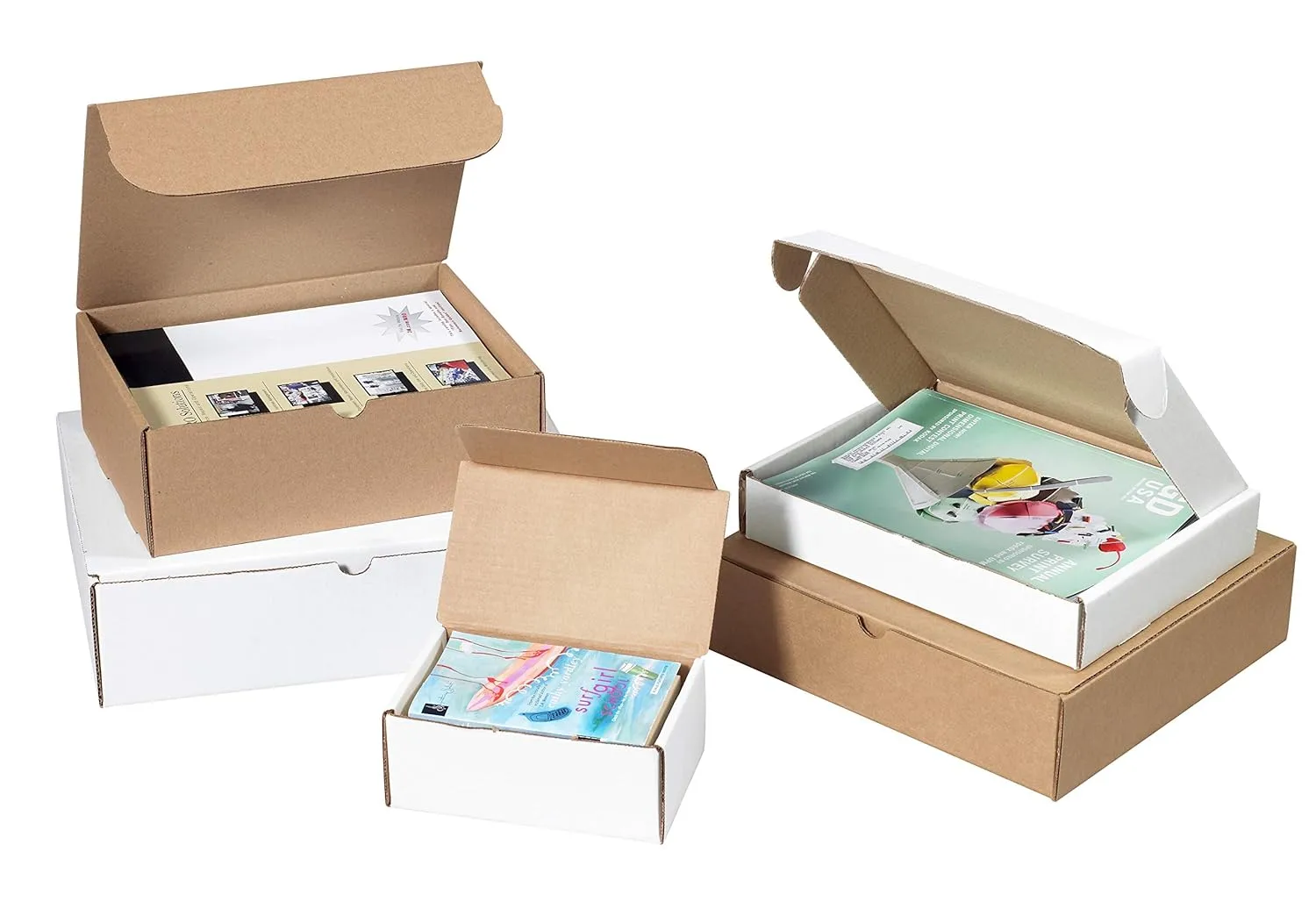 Aviditi White Deluxe Literature Mailing Boxes, 24" x 18" x 6", Pack of 25, Crush-Proof, for Shipping, Mailing and Storing