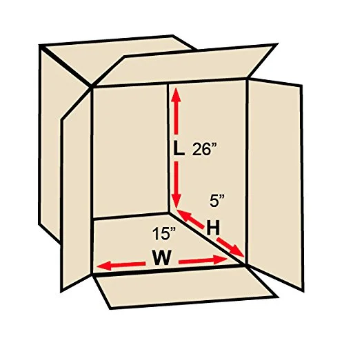 Aviditi 26155 Corrugated Box, 26" Length x 15" Width x 5" Height, Kraft (Bundle of 20)