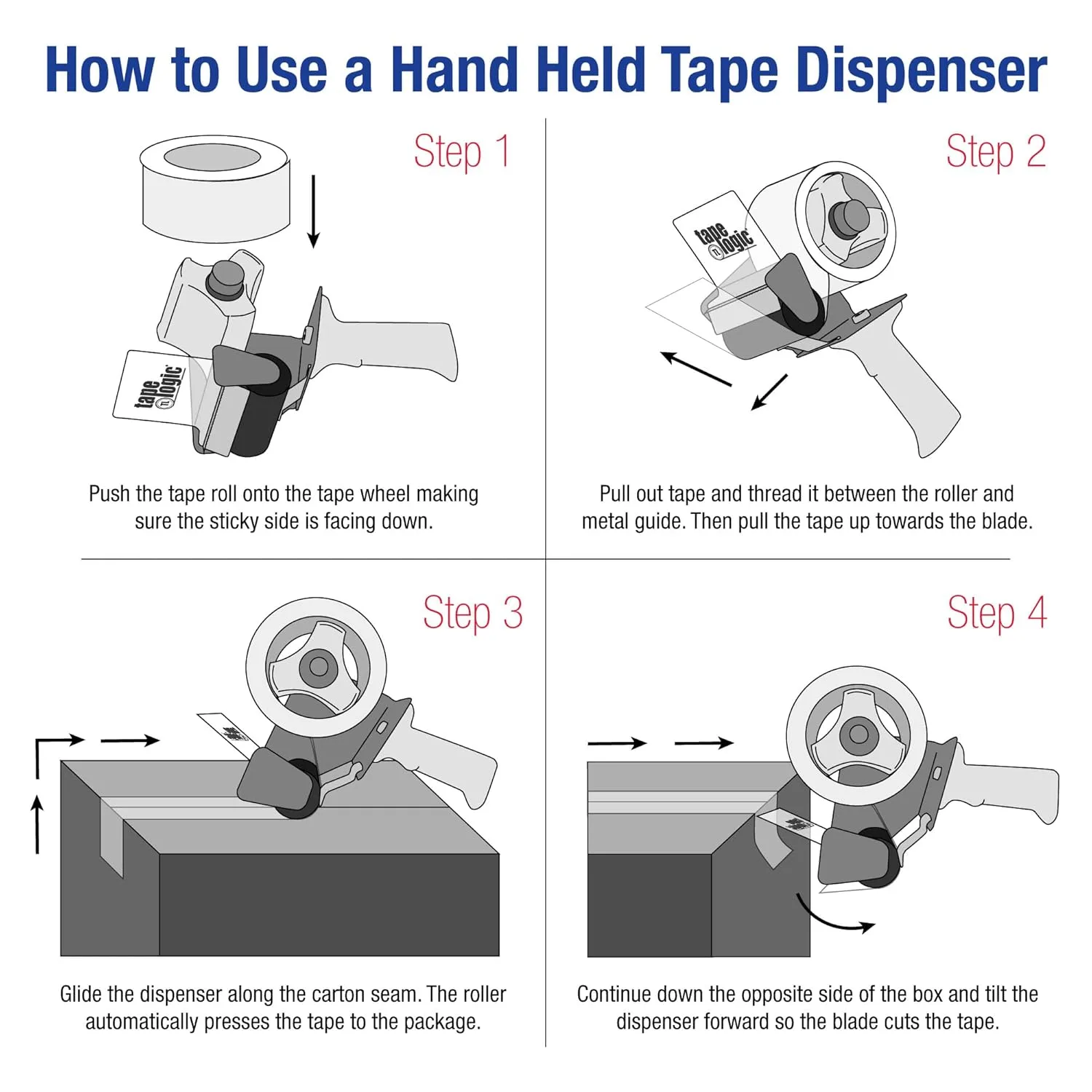 Aviditi Tape Logic 2 Inch Top Gun Packing Tape Dispenser Gun, for Packing, Shipping
