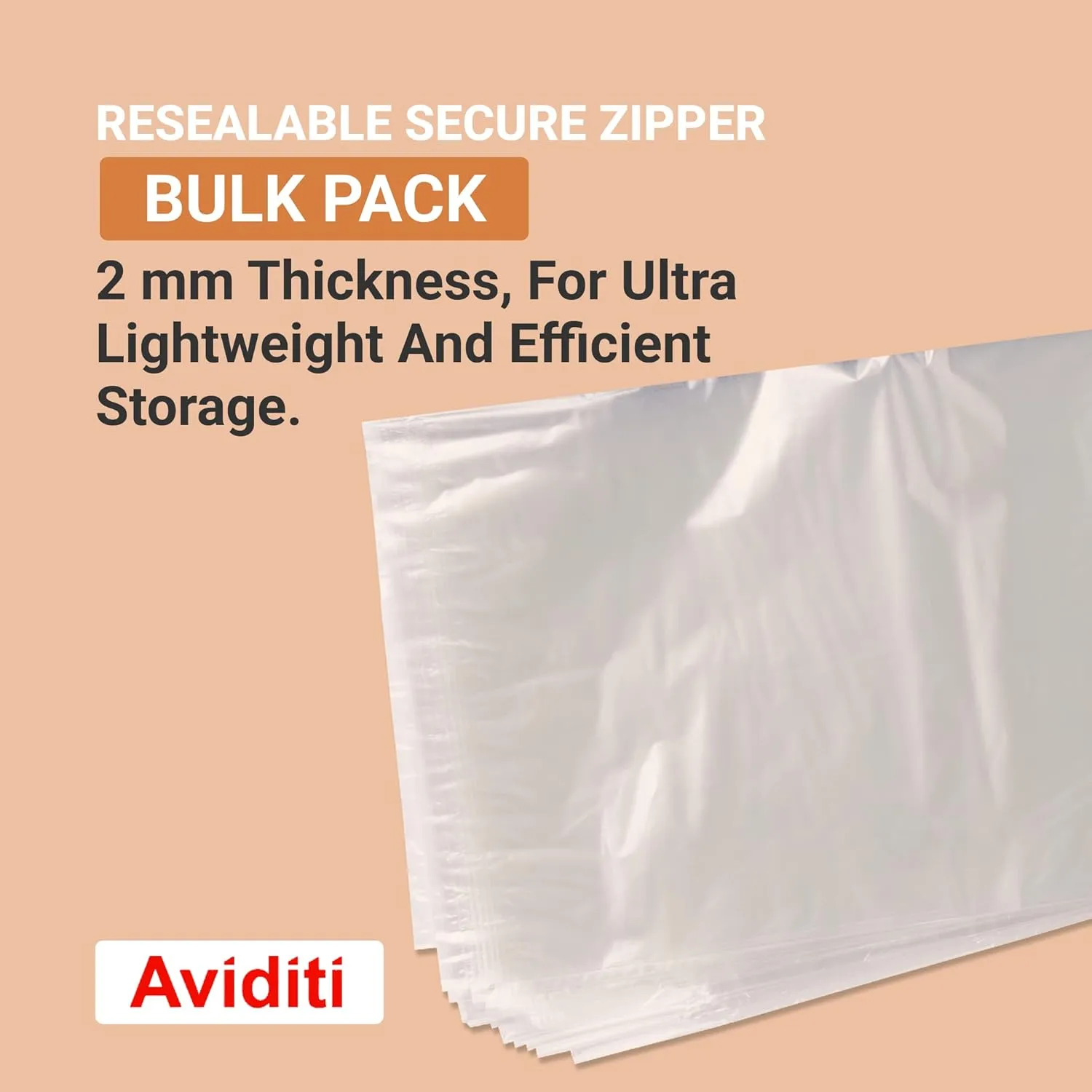 AVIDITI Clear Poly Bag Mailers 4"L x 6"W, Small 1000-Pack Bulk | Plastic Resealable Zipper Polybags for Small Business
