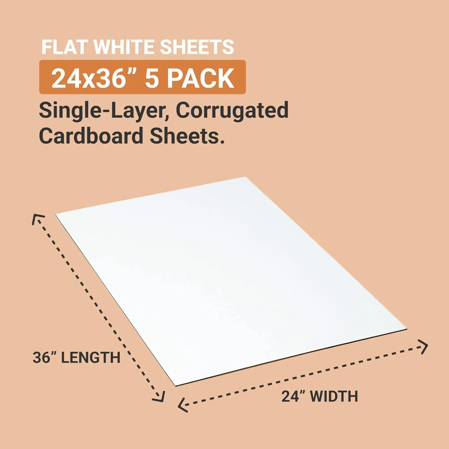 AVIDITI Corrugated Cardboard Sheets 24" x 36" (5 Pack) Large Card Board for Layer Separation Packaging Mailing Shipping
