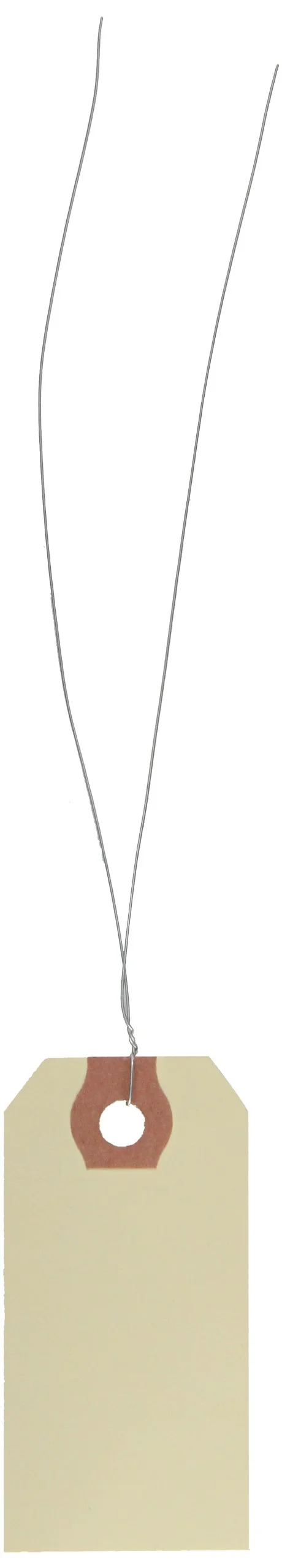 Aviditi 2 3/4" x 1 3/8" Manila Shipping Tags, 13 Pt. 12" Wire, Reinforced Eyelet, Case of 1000 2 3/4" x 1 3/8" Pre-Wired