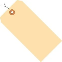 6 1/4 x 3 1/8" 13 Pt. Manila Shipping Tags - Pre-Wired