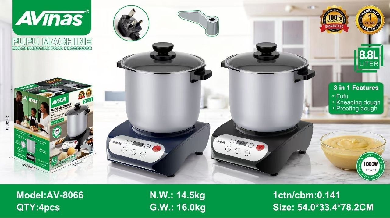 AVINAS SWALLOW MAKER IT CAN MAKE POUNDO, AMALA, EBA/GARRI & FUFU. - 8.8L
