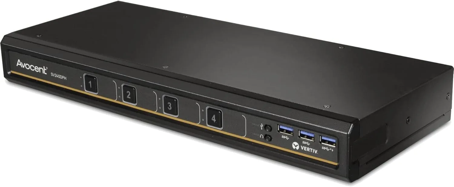 Vertiv Avocent SV240DPH-400 4-Port DP/HDMI KVM Switch, Single Head