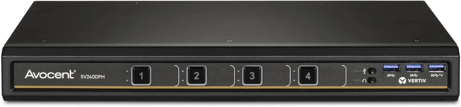 Vertiv Avocent SV240DPH-400 4-Port DP/HDMI KVM Switch, Single Head