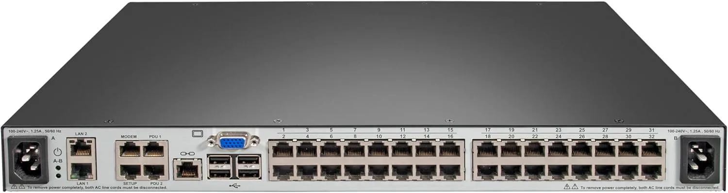 Avocent Vertiv MPU KVM Switch 32 Port - 2 Digital Path, Dual AC Power (MPU2032DAC-400)