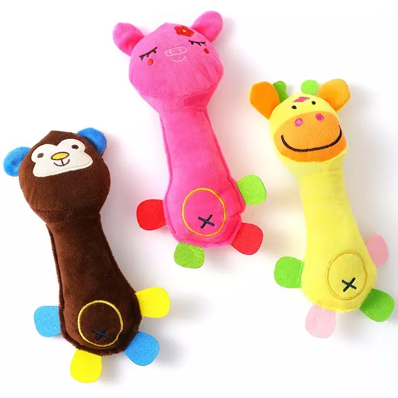 Plush Squeaky Animal Dog Toy – Soft Interactive Chew Toy