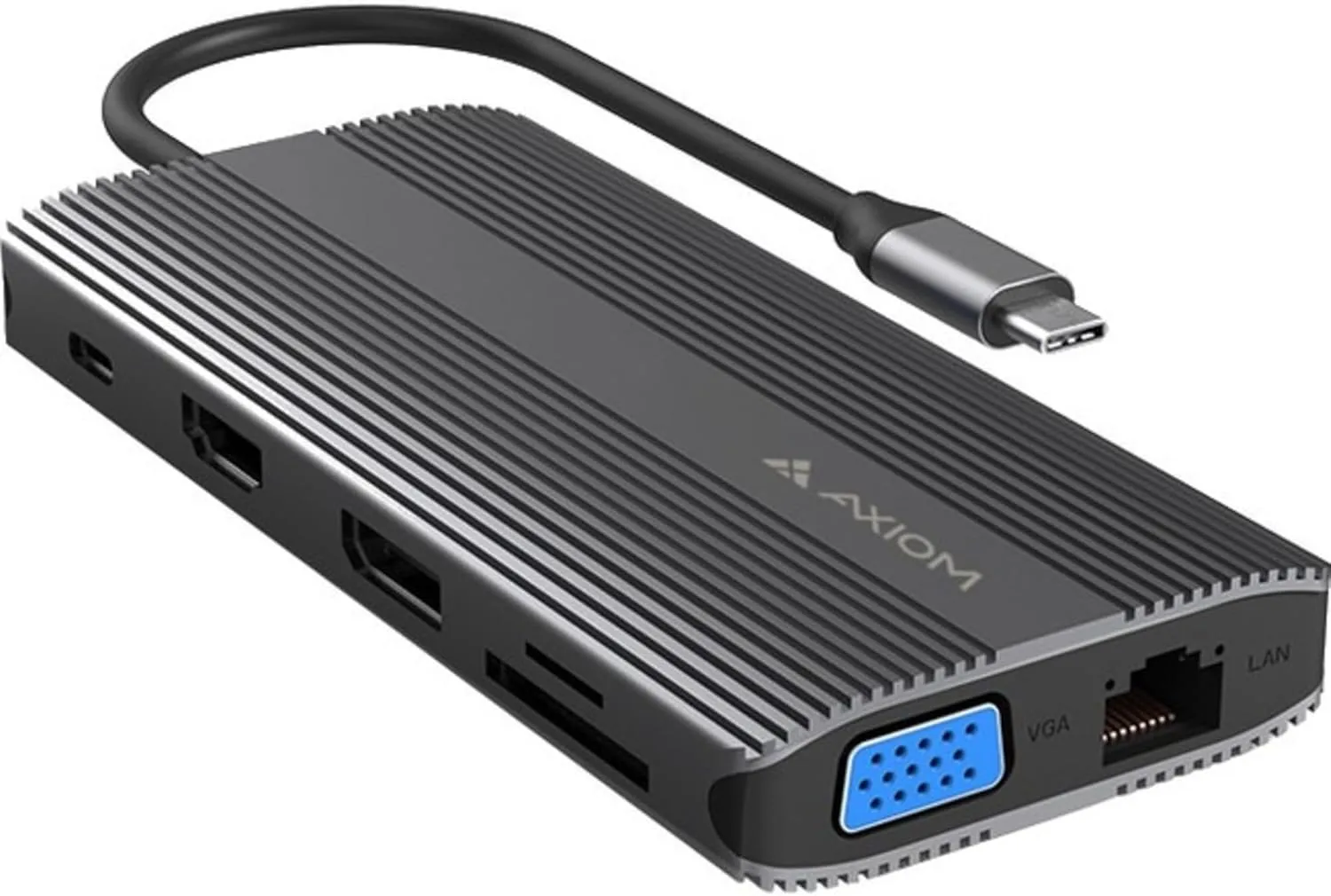Axiom 12N1USBCHPV5CAXD-AX 12-in-1 USB-C Multiport Hub Adapter - HDMI, DP, VGA, RJ45, USB-C, USB-A