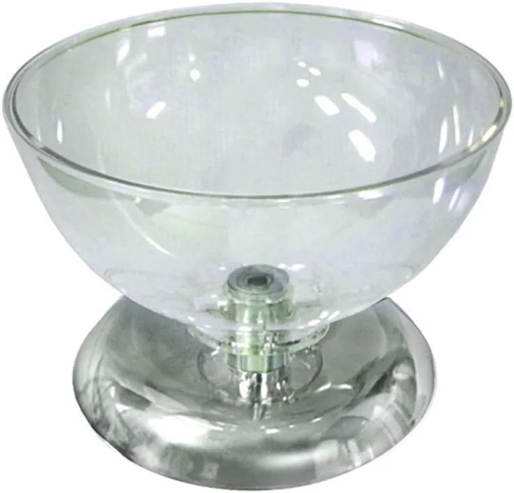 AZAR DISPLAYS Single Bowl Counter Display - Clear Polycarbonate with Chrome Base