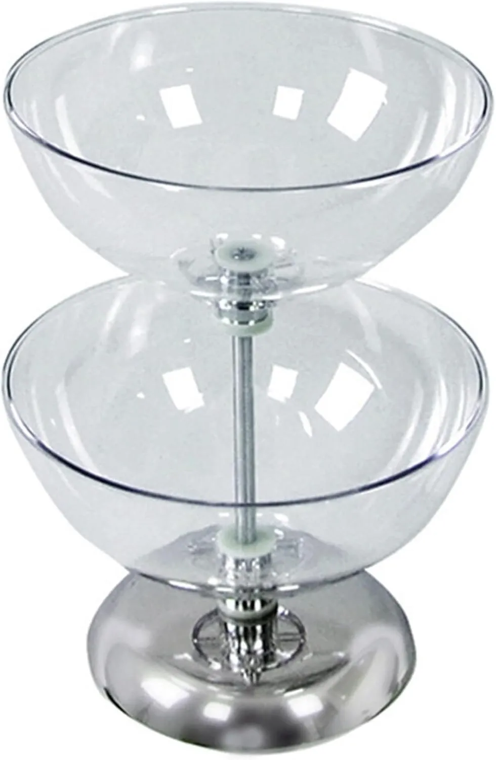 Azar Displays 2-Tier Bowl Display, 17-1/2inH x 12inW x 12inD, Clear