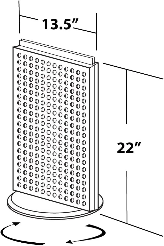 Azar 700513-BLK Pegboard Two-Sided Counter Display, Translucent Pegboard, BLACK