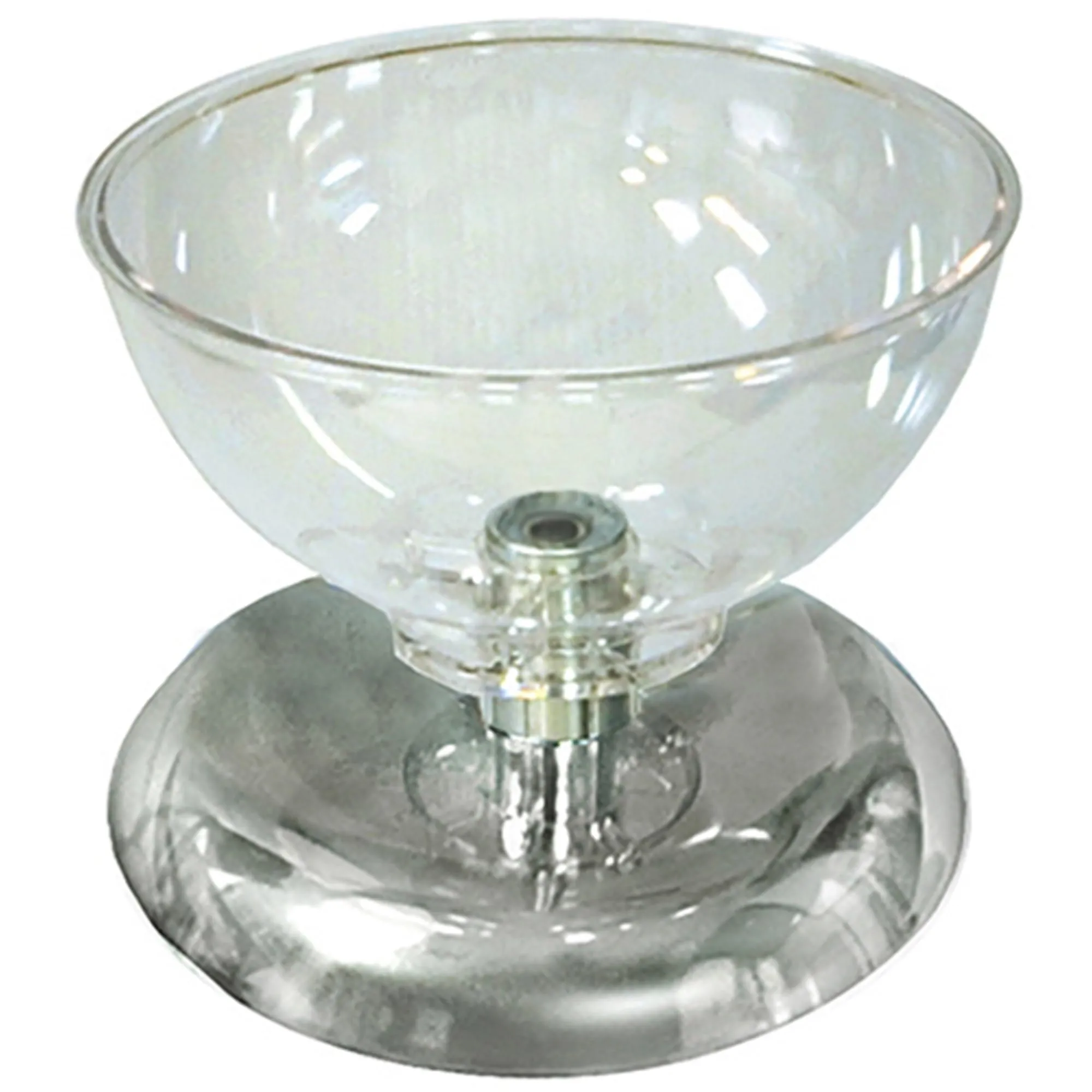 AZAR DISPLAYS Single Bowl Counter Display - Clear Polycarbonate with Chrome Base