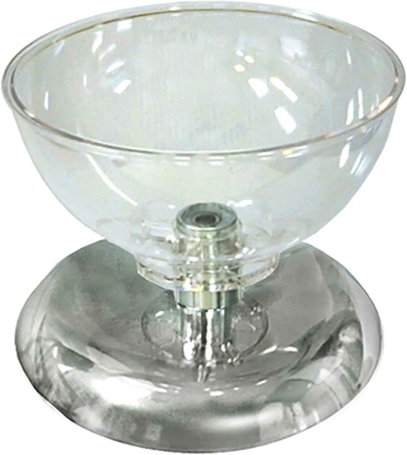 AZAR DISPLAYS Single Bowl Counter Display - Clear Polycarbonate with Chrome Base