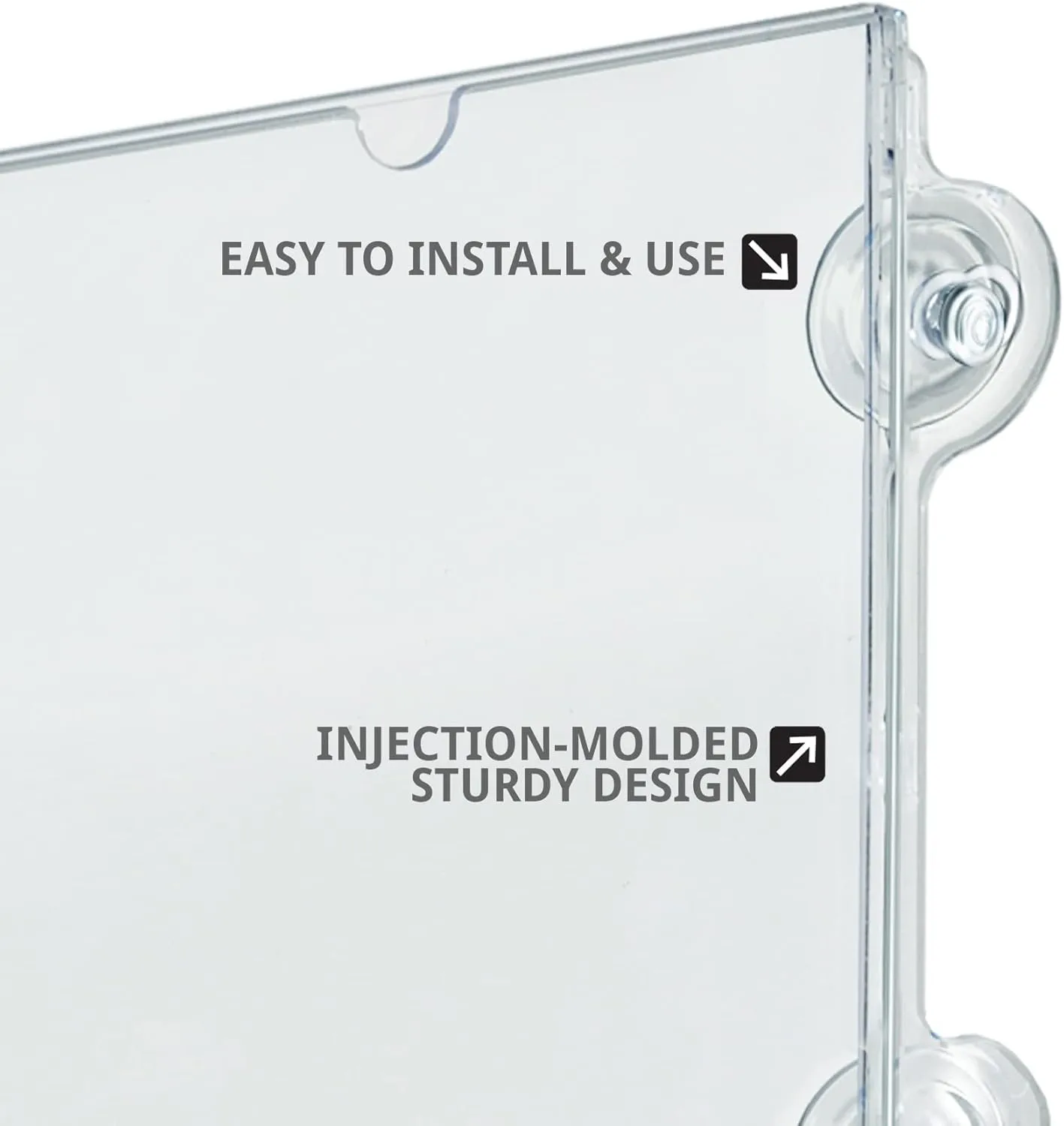 Azar Displays Vertical/Horizontal Sign Frames with Suction Cups, 8 1/2inx11in, Clear, Pack of 2