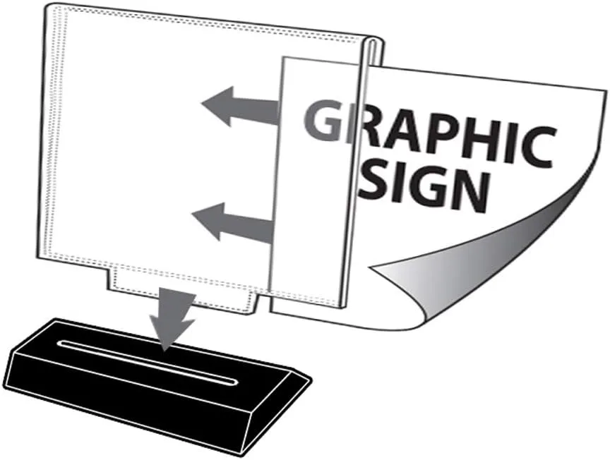 Azar Displays Acrylic Frame Sign Holder on Weighted Black Base