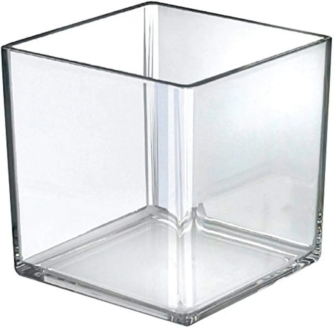 Azar Displays Deluxe Clear Crystal Styrene Cube Bins, Pack of 4