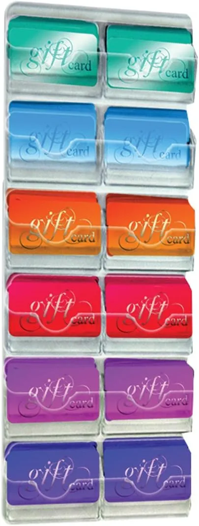 Azar Displays Wall-Mount Business/Gift Card Holders, Clear Acrylic