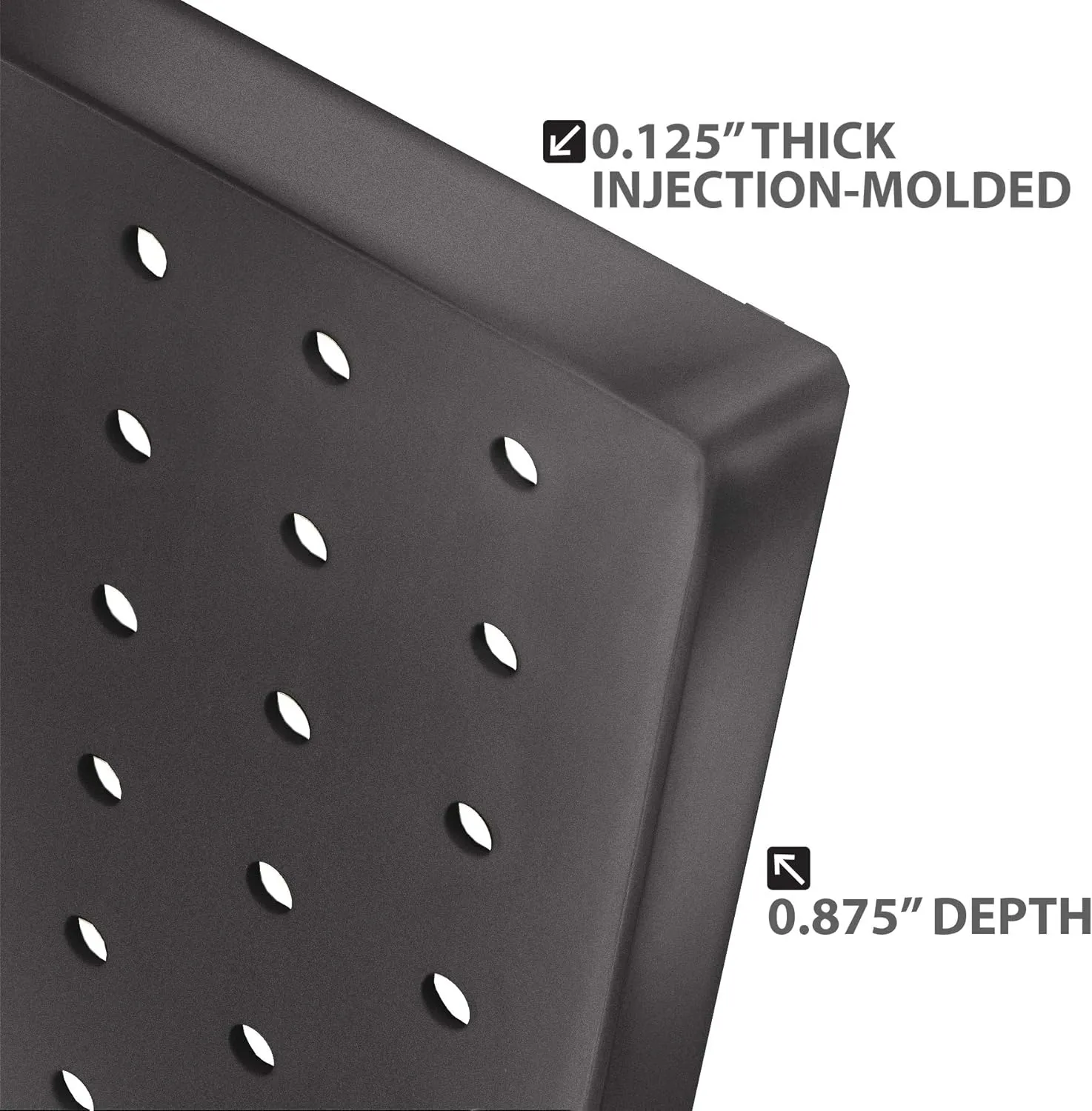 Azar Displays 772424-BLK 24"W x 24"H one-sided Pegboard Panel, 2-Pack- BLACK