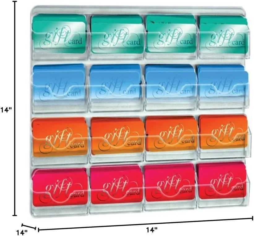 Azar Displays Wall-Mount Business/Gift Card Holders, Clear Acrylic