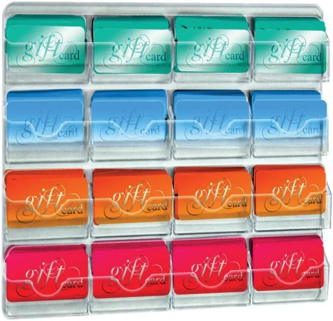 Azar Displays Wall-Mount Business/Gift Card Holders, Clear Acrylic