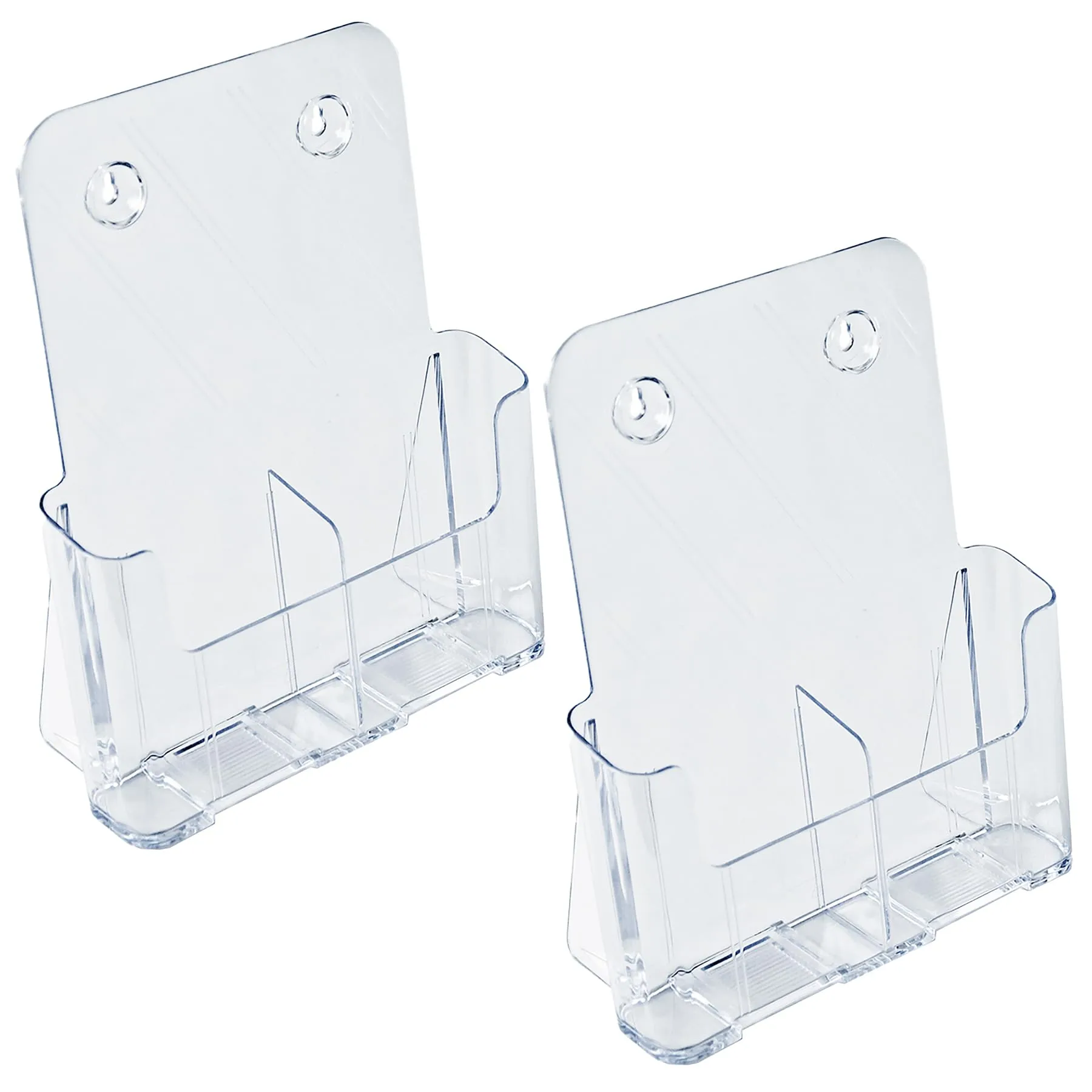 Azar Displays 2-Tier 2-Pocket Plastic Brochure Holder, Letter Size, 11-1/4inH x 9-1/4inW x 5inD, Clear