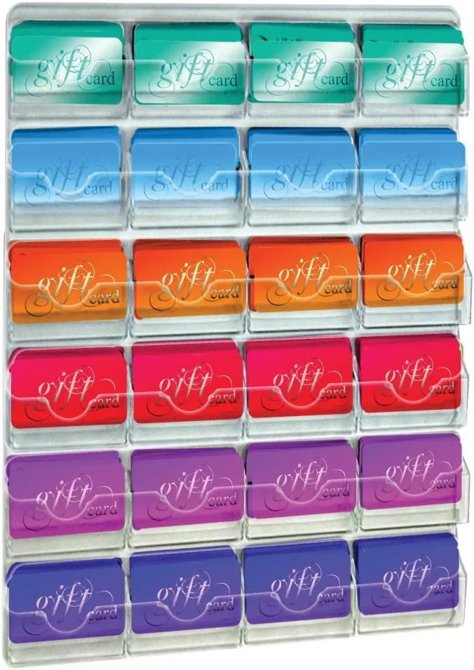 Azar Displays Wall-Mount Business/Gift Card Holders, Clear Acrylic