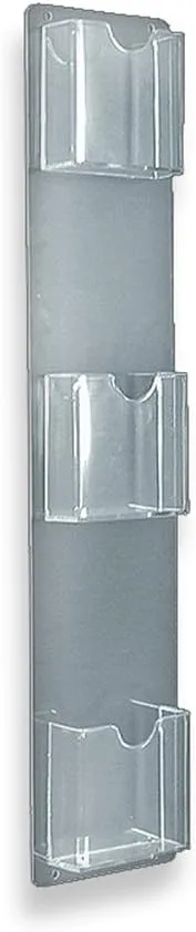 Azar Displays 252065 5.5" W X 26" H Vertical Three-Pocket Wall Mount Brochure Holder (2 Pack)
