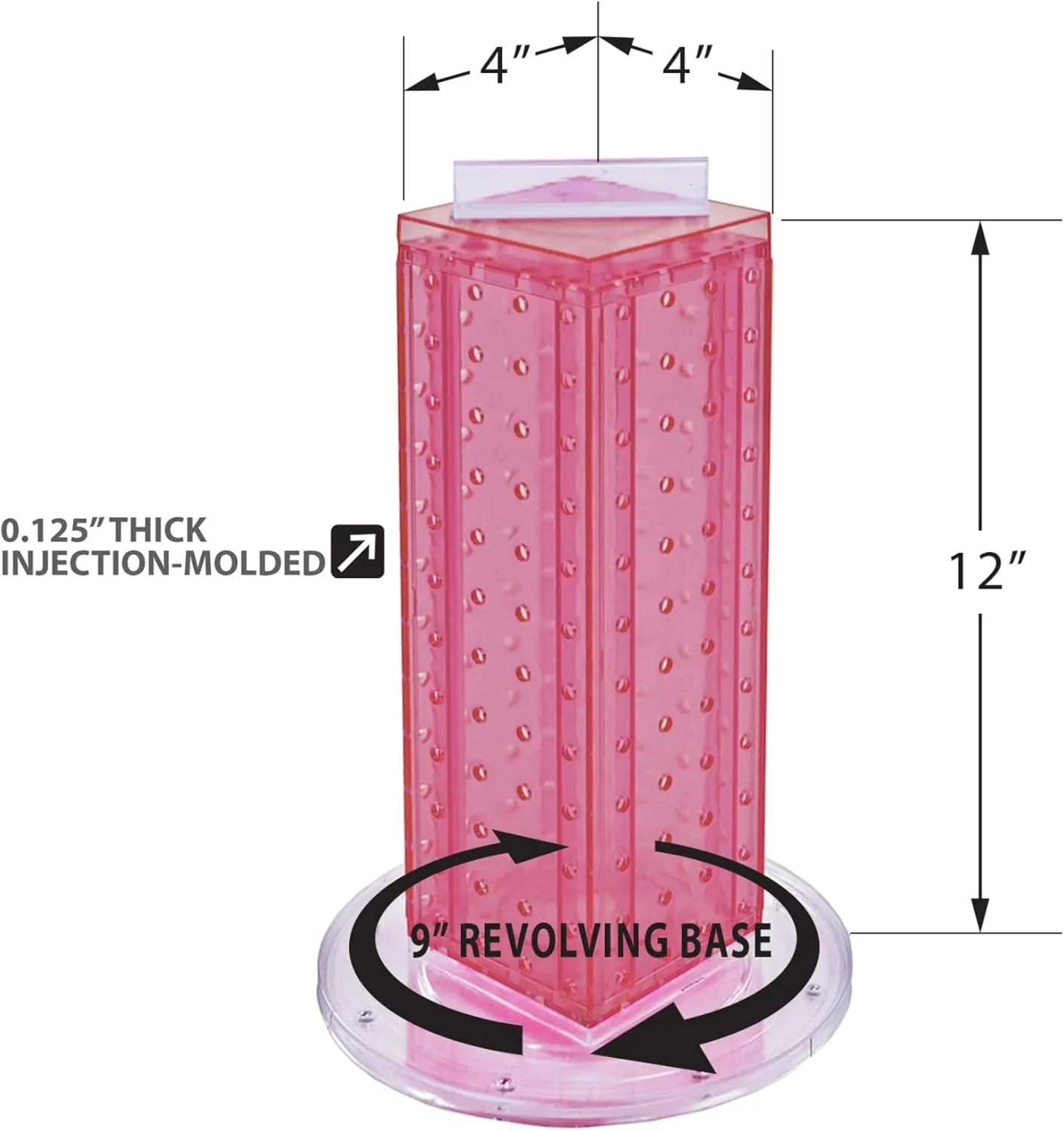 Azar Displays 4-Sided Revolving Pegboard Counter Display