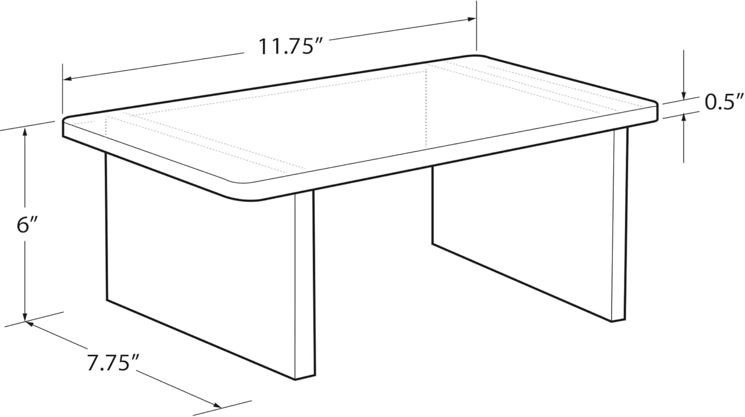 Azar Displays Deluxe Acrylic Monitor Riser Display, Clear