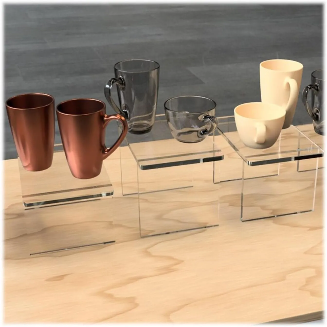 Azar Displays Deluxe Acrylic Monitor Riser Display, Clear