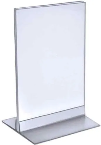 Azar Displays 102729 4-Inch by 5-Inch Vertical or Horizontal T-Strip Acrylic Sign Holder, 10-Pack