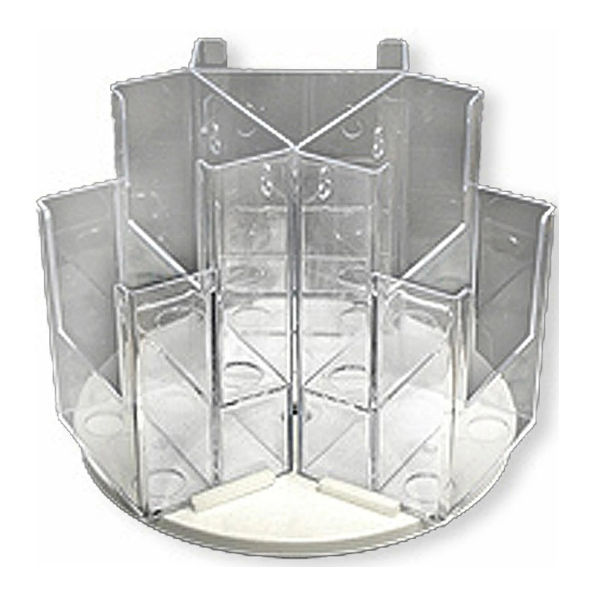 Azar Displays 2-Tier 6-Pocket Trifold Revolving Brochure Holder, Model 252806 — Revolves on 9" Base, Clear