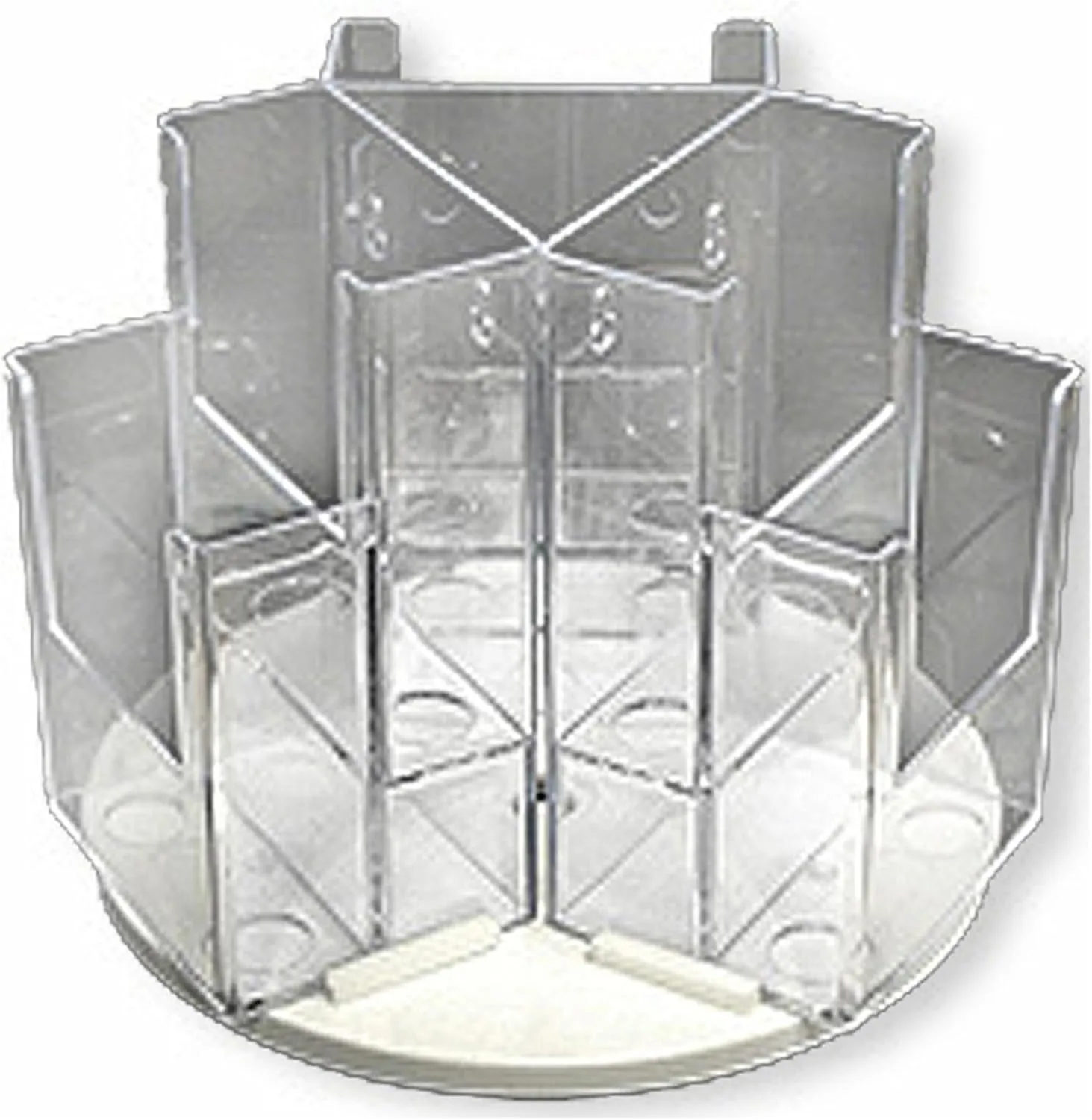 Azar Displays 2-Tier 6-Pocket Trifold Revolving Brochure Holder, Model 252806 — Revolves on 9" Base, Clear