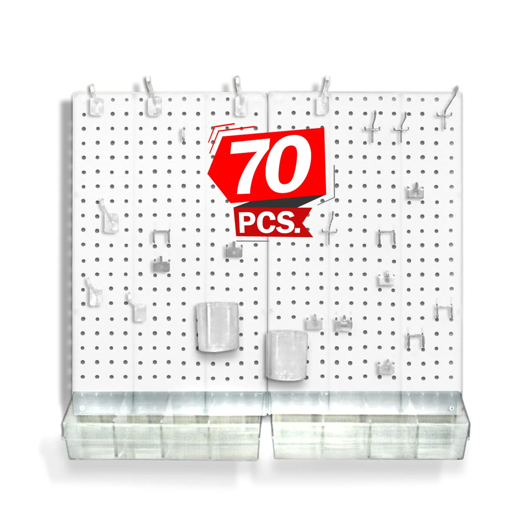 Azar Displays 70-Piece Pegboard Wall Organizer Kit with 13.5" x 22" Panels